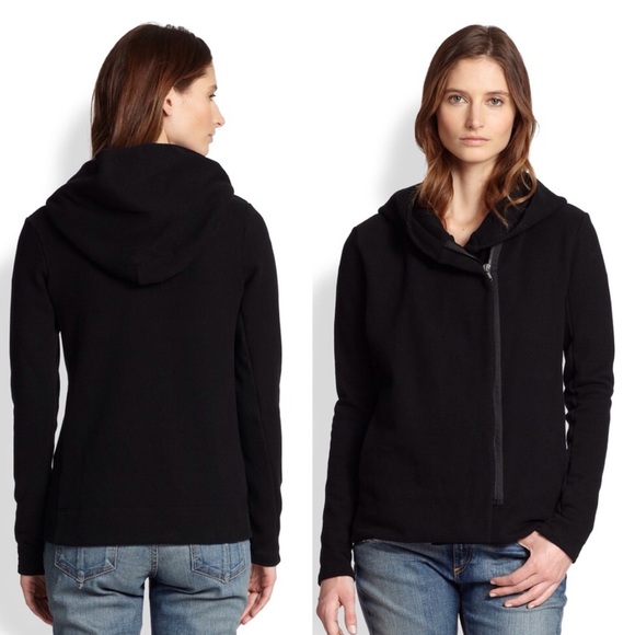 James Perse EUC zip up hooded jacket asymmetrical moto hoodie size small 1 - Picture 16 of 16